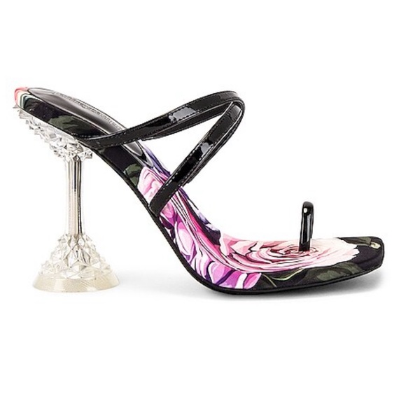 Jeffrey Campbell Shoes - Jeffrey Campbell crystal glass heel floral sz 6